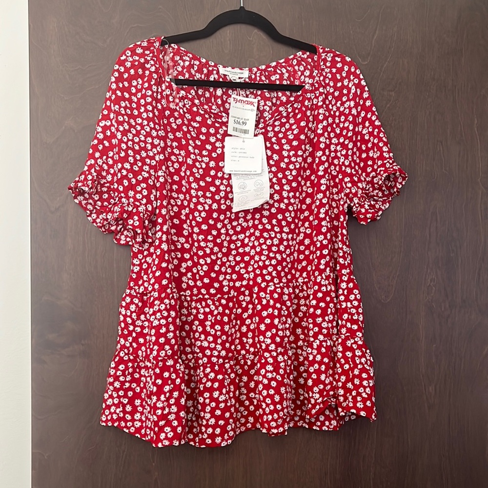 Red floral Blouse